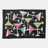 Cocktail-Zeit-bunte Getränke in Martini-Gläsern Geschirrtuch (Horizontal)
