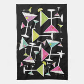 Cocktail-Zeit-bunte Getränke in Martini-Gläsern Geschirrtuch (Vertikal)