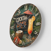 Cocktail Zone Tropical Große Wanduhr (Winkel)
