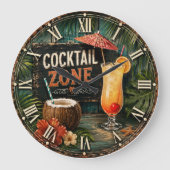 Cocktail Zone Tropical Große Wanduhr (Vorderseite)