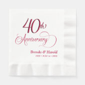 Cocktail zum 40. Jubiläum Serviette (Vorderseite)