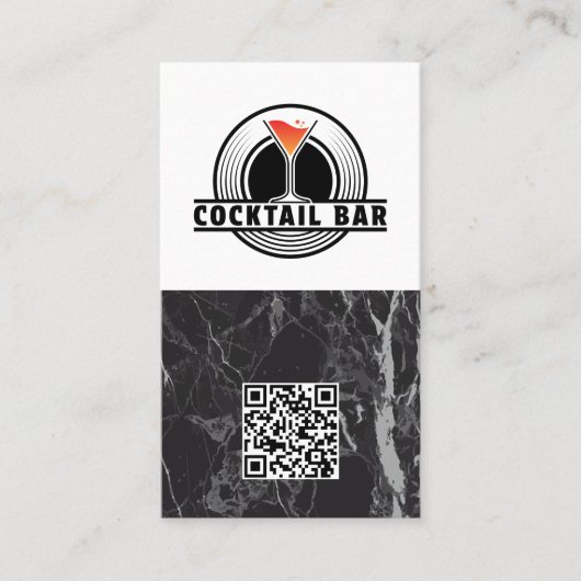 Cocktailbar-Logo-Grafik | QR-Code Visitenkarte (Vorderseite)