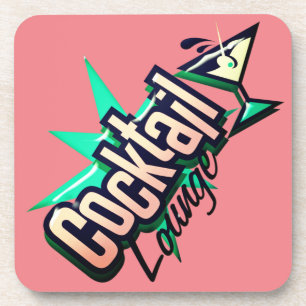 Cocktailbar Martini Retro Vintage Bar Getränkeuntersetzer