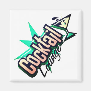 Cocktailbar Martini Retro Vintage Spirituosenbar Magnet