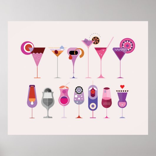 Cocktailbrille Poster (Vorne)