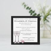 Cocktailbüffet Einladung in Schwarz-Weiß (Stehend Vorderseite)