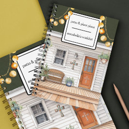 Cocktailcore-Front-Porsche mit Pflanze Notizblock