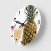 Cocktailfrucht Runde Wanduhr (Winkel)