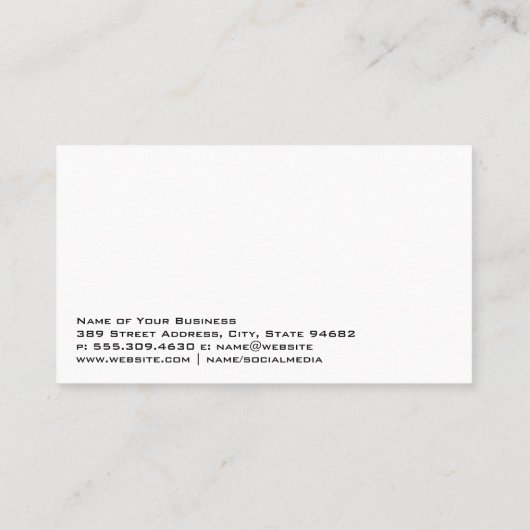 Cocktailgetränke Visitenkarte (Rückseite)