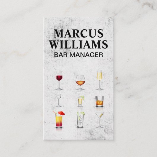 Cocktailgetränke Visitenkarte (Vorderseite)