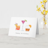 Cocktailgetränke zum Geburtstag Karte (Gelbe Blume)