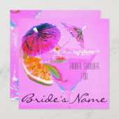 Cocktailglas-Brautparty laden Einladung (Vorne/Hinten)