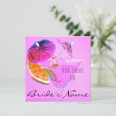 Cocktailglas-Brautparty laden Einladung (Stehend Vorderseite)