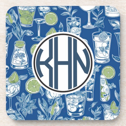 Cocktailkröte mit Monogramm Untersetzer (Vorderseite)