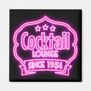 Cocktaillounge Vintages Neonzeichen Bar schwarz pi Magnet