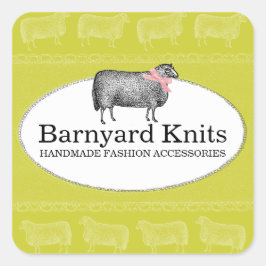 Cocktailmarke für Schafwolle 2 Quadratischer Aufkleber