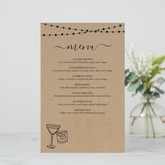 Cocktailmenü (Stehend Vorderseite)