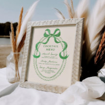 Cocktailmenü mit der grünen Hand