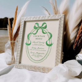 Cocktailmenü mit der grünen Hand Poster