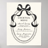 Cocktailmenü mit schwarzer Hand Poster (Vorne)