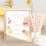 Cocktailmenü Wasserfarbene Speisekarte für Hochzei Poster<br><div class="desc">Süßes, tanges & zitrustikales Hochzeitscocktail-Menü, das mit Liebe infiziert ist! Unsere moderne Cocktail Zitrusfrüchte Blumenparadies Hochzeitskollektion erweckt eine sommerliche Cocktail-Atmosphäre. Weiche, von Cocktails inspirierte Farbpalette mit Zitruspfirsich, Gelb, Grüntönen und Lavendelstühlen, die mit den Sommerfarben ausbrechen. Unsere Aquarellfarben-Cocktailabbildungen werden von uns in Aquarellfarben handgemalt und anschließend digital gescannt und arrangiert, um...</div>