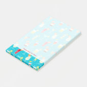 Cocktailmuster auf Aquamarinem Hintergrund Post-it Klebezettel (angewinkelt)