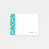 Cocktailmuster auf Aquamarinem Hintergrund Post-it Klebezettel (Vorderseite)