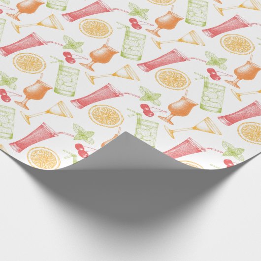 Cocktailmuster Geschenkpapier (Ecke)