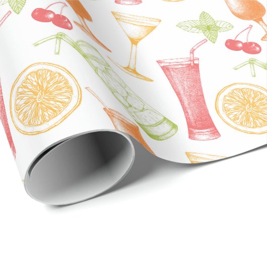 Cocktailmuster Geschenkpapier (Rolleneckpunkt)