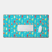 Cocktailmuster im Aquamarinen Hintergrund Schreibtischunterlage (Tastatur & Maus)