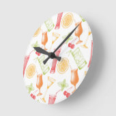 Cocktailmuster Runde Wanduhr (Winkel)