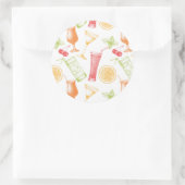 Cocktailmuster Runder Aufkleber (Tasche)