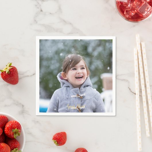Cocktailpapier für Personalisiertes Foto Serviette (Beispiel)