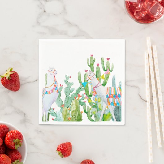 Cocktailpapier Napkin Boho Llama Bohemisch Cacti D Serviette (Beispiel)