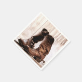 Cocktailpapier Napkin Boots Land Rustikaler Wester Serviette (Ecke)