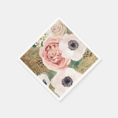 Cocktailpapier Napkin Geometric Garden Rose Gold Serviette (Ecke)