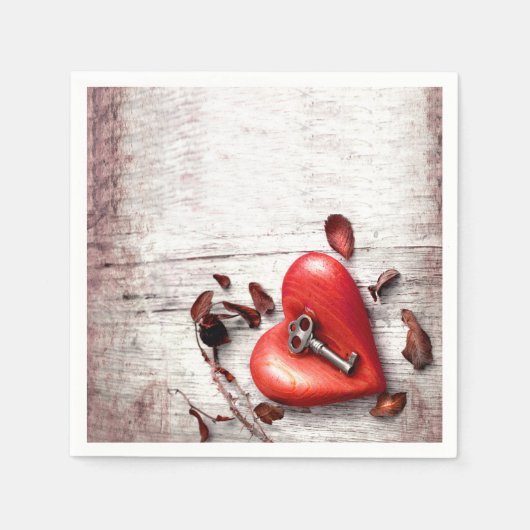 Cocktailpapier Napkin Land Holzschlüssel für mein  Serviette (Vorderseite)