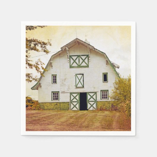 Cocktailpapier Napkin Sunset Barn Country Rustikal Serviette (Vorderseite)