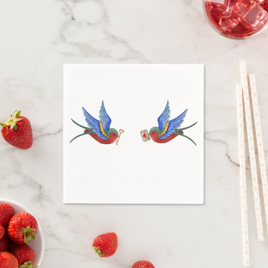 Cocktailpapier Napkin Traditioneller Bird Tattoo S Serviette (Beispiel)