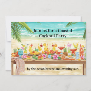Cocktailparty am Strand mit vielen Getränken Einladung