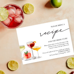 Cocktailparty-Brautjunggesellinnenabschied-Rezeptw Einladung