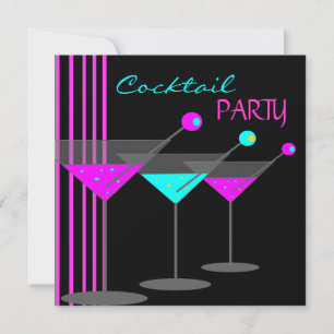 Cocktailparty-Cocktails Getränke Martini Türkis Ro Einladung