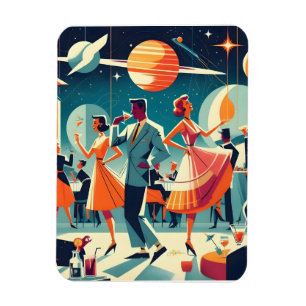 Cocktailparty im Mid-Century Space-Age-Stil Magnet