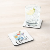 Cocktailparty mit Prost Getränkeuntersetzer (Rechte Seite)