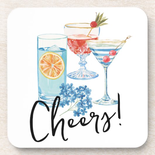 Cocktailparty mit Prost Getränkeuntersetzer (Vorderseite)