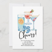 Cocktailparty zum Prost Einladung (Vorderseite)