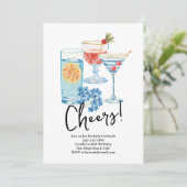 Cocktailparty zum Prost Einladung (Stehend Vorderseite)