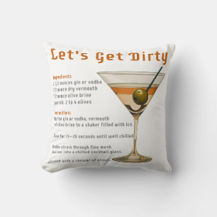 Cocktailpause Auf schmutzigen Martini-Rezept Kissen