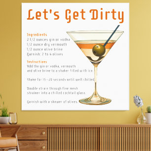 Cocktailpause Auf schmutzigen Martini-Rezept Leinwanddruck