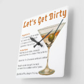 Cocktailpause Auf schmutzigen Martini-Rezept Quadratische Wanduhr (Winkel)
